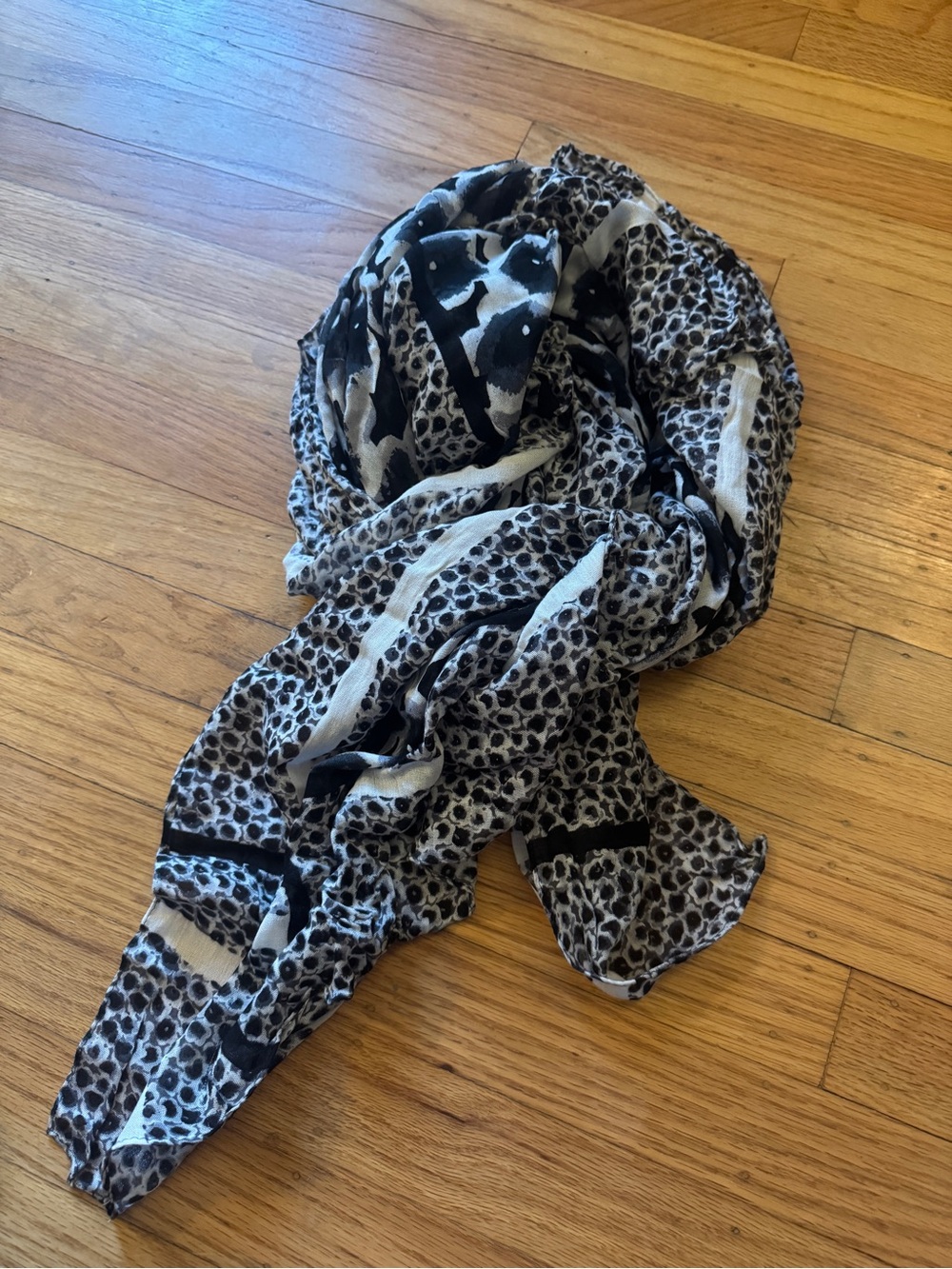 Black and Cream Marc by Marc Jacobs Print Scarf